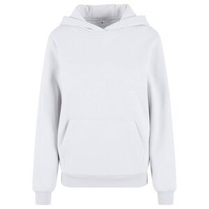 Build Your Brand Womens/Ladies Fluffy Hoodie / White